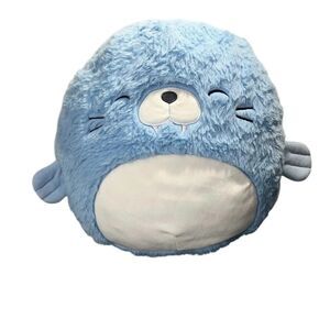Squishmallows Fuzzamallow Harvey Seal the Blue Walrus 12 Inch Soft Toy Pillow